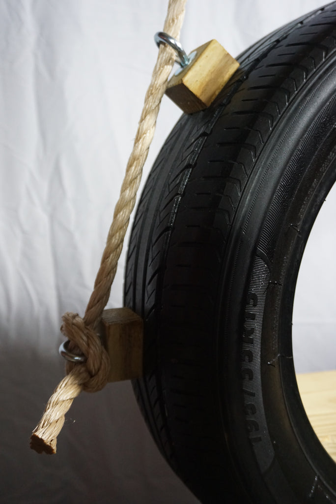 Recycled, Old-Fashioned Tire Swing Rope Detail