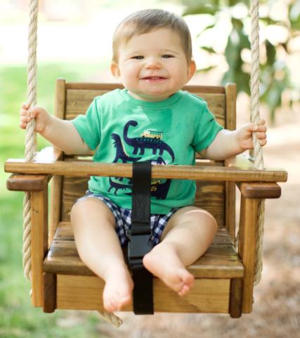 Toddler Swing Oak Wood